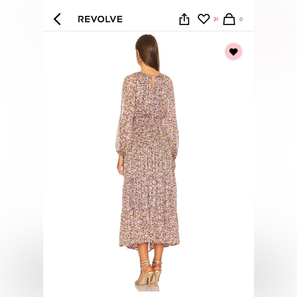 Astr Floral Midi Dress in Pink and Cream - Picture 4 of 10